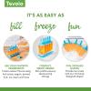 imageTovolo Popsicle Molds with Sticks 6Pack Groovy  Reusable Ice Pop Molds ampamp Sticks for Homemade Ice Pops ampamp Frozen Snacks  Stackable Popsicle Maker with Lid Dishwasher Safe ampamp BPAFree  GreenIce Blue