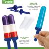 imageTovolo Popsicle Molds with Sticks 6Pack Groovy  Reusable Ice Pop Molds ampamp Sticks for Homemade Ice Pops ampamp Frozen Snacks  Stackable Popsicle Maker with Lid Dishwasher Safe ampamp BPAFree  GreenStratus Blue