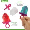 imageTovolo Popsicle Molds with Sticks 6Pack Groovy  Reusable Ice Pop Molds ampamp Sticks for Homemade Ice Pops ampamp Frozen Snacks  Stackable Popsicle Maker with Lid Dishwasher Safe ampamp BPAFree  GreenFuchsia
