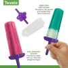 imageTovolo Popsicle Molds with Sticks 6Pack Groovy  Reusable Ice Pop Molds ampamp Sticks for Homemade Ice Pops ampamp Frozen Snacks  Stackable Popsicle Maker with Lid Dishwasher Safe ampamp BPAFree  GreenPurple