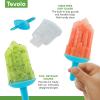 imageTovolo Popsicle Molds with Sticks 6Pack Groovy  Reusable Ice Pop Molds ampamp Sticks for Homemade Ice Pops ampamp Frozen Snacks  Stackable Popsicle Maker with Lid Dishwasher Safe ampamp BPAFree  GreenIce Blue