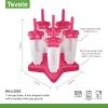 imageTovolo Popsicle Molds with Sticks 6Pack Groovy  Reusable Ice Pop Molds ampamp Sticks for Homemade Ice Pops ampamp Frozen Snacks  Stackable Popsicle Maker with Lid Dishwasher Safe ampamp BPAFree  GreenPink