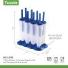 imageTovolo Popsicle Molds with Sticks 6Pack Groovy  Reusable Ice Pop Molds ampamp Sticks for Homemade Ice Pops ampamp Frozen Snacks  Stackable Popsicle Maker with Lid Dishwasher Safe ampamp BPAFree  GreenStratus Blue