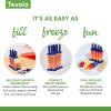 imageTovolo Popsicle Molds with Sticks 6Pack Groovy  Reusable Ice Pop Molds ampamp Sticks for Homemade Ice Pops ampamp Frozen Snacks  Stackable Popsicle Maker with Lid Dishwasher Safe ampamp BPAFree  GreenStratus Blue