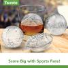 imageTovolo Sports Ice Molds Set of 4  Large Craft Ice Cube Molds for Whiskey Cocktails Football Baseball Basketball Golf Ball Shapes Silicone Ice Maker with Tight Fitting LidsFootball  Baseball  Basketball  Golf