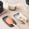 imageTovolo Stainless Double Spoon Rest EasyCleaning Heat Resistant 2 Piece Set CharcoalStainless Steel Double Spoon Rest