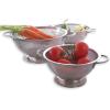 imageTovolo Stainless Steel Colander With Looped Handles ampamp Rimmed Footer RustResistant Pasta Strainer ampamp Veggie Wash Food Prep Strainer Basket 2 Quart25QT