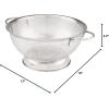 imageTovolo Stainless Steel Colander With Looped Handles ampamp Rimmed Footer RustResistant Pasta Strainer ampamp Veggie Wash Food Prep Strainer Basket 2 Quart25QT