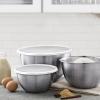 imageTovolo Stainless Steel Set of 3 Mixing TightSeal DishwasherSafe Metal Bowls with BPAFree Lids for Food Storage Stainless Steel