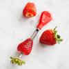 imageTovolo Strawberry Huller Stainless Steel Fruit Huller ampamp Pitter Reusable Strawberry Stem Remover With EasyGrip Handle DishwasherSafe ampamp BPAfreeRed