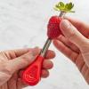 imageTovolo Strawberry Huller Stainless Steel Fruit Huller ampamp Pitter Reusable Strawberry Stem Remover With EasyGrip Handle DishwasherSafe ampamp BPAfreeRed