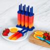 imageTovolo Twin Ice Pop Molds DripGuard Handle 4 Oz Ice Pops Set of 4 Twin Ice Pop Molds Popsicle Makers with Reusable Sticks MessFree Frozen Treats GreenBlueberry