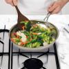 imageTovolo Wooden Slotted Cooking Utensil Toasted Beechwood Kitchen Spoon OneToasted Beechwood