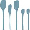 imageFlexCore Spatula All Silicone High Heat Resistant 5 Piece Cooking Utensils Set  Includes NonStick Spatula Spoonula Jar Scraper and Mini  BPAFree Kitchen  Ergonomic DesignBlue Slate