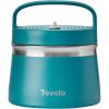 imageTovolo 2 Quart Stainless Steel Traveler DoubleWall VacuumInsulated Food Container 2 Qt Food Storage ampamp Ice Cream Container EasyCarry Handle Travel Mug for Hot Food ampamp Cold Ice Cream CharcoalMarine Blue