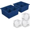 imageTovolo Elements Set of 2 Silicone ExtraLarge Ice Cubes for Whiskey Bourbon Cocktails ampamp More BPAFree ampamp DishwasherSafe XL Trays Cool GrayBlueberry