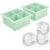 imageTovolo Elements Set of 2 Silicone ExtraLarge Ice Cubes for Whiskey Bourbon Cocktails ampamp More BPAFree ampamp DishwasherSafe XL Trays Cool GrayMint