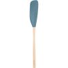 imageTovolo FlexCore LongHandled Silicone Jar Scraper Spatula Wood Handle HeatResistant Silicone Head With Curved Front for Scooping ampamp Scraping DishwasherSafe ampamp BPAFreeBlue Slate