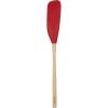 imageTovolo FlexCore LongHandled Silicone Jar Scraper Spatula Wood Handle HeatResistant Silicone Head With Curved Front for Scooping ampamp Scraping DishwasherSafe ampamp BPAFreeCayenne