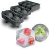 imageTovolo Ice Cube Trays ampamp Sphere Molds Easy Release Silicone 6 Large Cubes ampamp 2 Spheres for Whiskey Cocktails and Beverages Charcoal GrayCube  Sphere Set of 3