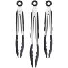 imageTovolo Kitchen Cooking Stainless Steel Tongs 9quot with Silicone Grip ampamp Easy Lock Mechanism for Serving Salad and Ice Charcoal GrayBlack
