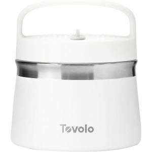 imageTovolo 2 Quart Stainless Steel Traveler DoubleWall VacuumInsulated Food Container 2 Qt Food Storage ampamp Ice Cream Container EasyCarry Handle Travel Mug for Hot Food ampamp Cold Ice Cream CharcoalWhite