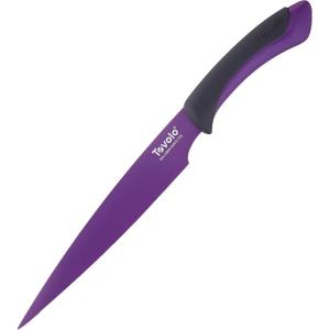 imageTovolo 575quot Slicer with Comfort Grip Handle Serrated Kitchen Knife for Avocados with Pitter ampamp Masher Sharp HighCarbon Steel Blade Dishwasher 1 Count Pack of 1 PestoVivid Violet