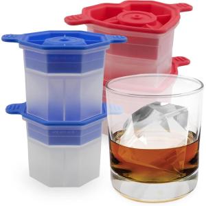 imageTovolo Assorted Shaped Ice Molds Set of 4  Large Ice Mold Gift Set  Unique Ice Mold Chills Drinks  OdorFree Freezer Storage DishwasherSafe2 Hearts  2 Diamonds