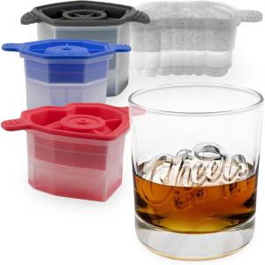 imageTovolo Assorted Shaped Ice Molds Set of 4  Large Ice Mold Gift Set  Unique Ice Mold Chills Drinks  OdorFree Freezer Storage DishwasherSafeHeart  Diamond  Rose   Cheers