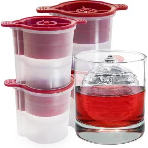 imageTovolo Christmas Ornament Ice Molds Set of 4  Large Ice Mold Ideal for Festive ampamp Holiday Drinks  OdorFree Freezer Storage DishwasherSafe with Silicone Plunger
