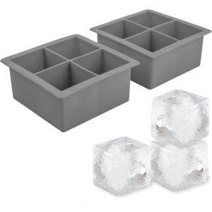 imageTovolo Elements Set of 2 Silicone ExtraLarge Ice Cubes for Whiskey Bourbon Cocktails ampamp More BPAFree ampamp DishwasherSafe XL Trays Cool GrayCool Gray