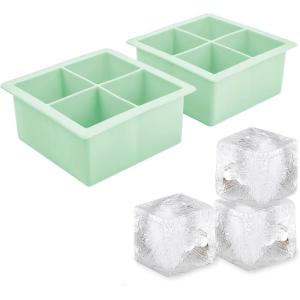 imageTovolo Elements Set of 2 Silicone ExtraLarge Ice Cubes for Whiskey Bourbon Cocktails ampamp More BPAFree ampamp DishwasherSafe XL Trays Cool GrayMint