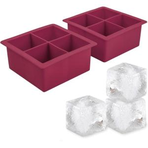 imageTovolo Elements Set of 2 Silicone ExtraLarge Ice Cubes for Whiskey Bourbon Cocktails ampamp More BPAFree ampamp DishwasherSafe XL Trays Cool GraySangria