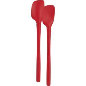 imageTovolo FlexCore AllSilicone Mini Spatula ampamp Spoonula Kitchen Utensil Set of 2 HeatResistant ampamp BPAFree Silicone Spatula ampamp Spoonula Safe for Cast Iron ampamp NonStick Cookware DishwasherSafeCayenne