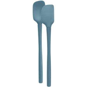 imageTovolo FlexCore AllSilicone Mini Spatula ampamp Spoonula Kitchen Utensil Set of 2 HeatResistant ampamp BPAFree Silicone Spatula ampamp Spoonula Safe for Cast Iron ampamp NonStick Cookware DishwasherSafeBlue Slate