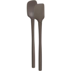 imageTovolo FlexCore AllSilicone Mini Spatula ampamp Spoonula Kitchen Utensil Set of 2 HeatResistant ampamp BPAFree Silicone Spatula ampamp Spoonula Safe for Cast Iron ampamp NonStick Cookware DishwasherSafeCharcoal