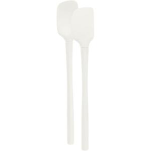imageTovolo FlexCore AllSilicone Mini Spatula ampamp Spoonula Kitchen Utensil Set of 2 HeatResistant ampamp BPAFree Silicone Spatula ampamp Spoonula Safe for Cast Iron ampamp NonStick Cookware DishwasherSafeWhite