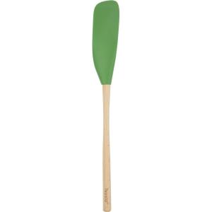 imageTovolo FlexCore LongHandled Silicone Jar Scraper Spatula Wood Handle HeatResistant Silicone Head With Curved Front for Scooping ampamp Scraping DishwasherSafe ampamp BPAFreePesto