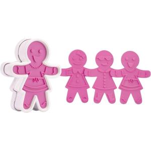 imageTovolo Gingerbread Girls Templates Reverse Dishwasher Safe Set of 6 Cookie Stamps with CutterGingerbread Girl