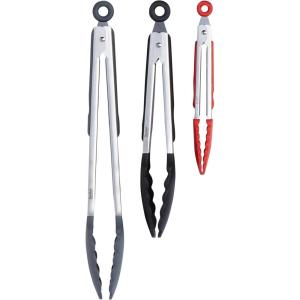 imageTovolo Kitchen Cooking Stainless Steel Tongs 9quot with Silicone Grip ampamp Easy Lock Mechanism for Serving Salad and Ice Charcoal GrayAssorted