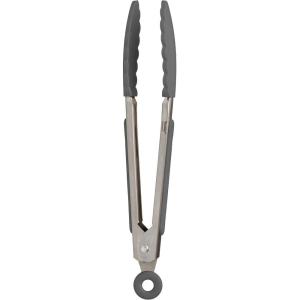 imageTovolo Kitchen Cooking Stainless Steel Tongs 9quot with Silicone Grip ampamp Easy Lock Mechanism for Serving Salad and Ice Charcoal GrayCharcoal