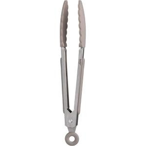 imageTovolo Kitchen Cooking Stainless Steel Tongs 9quot with Silicone Grip ampamp Easy Lock Mechanism for Serving Salad and Ice Charcoal GrayGray