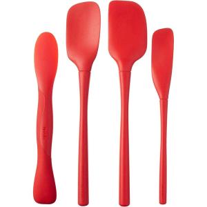 imageTovolo Kitchen Utensils Spatula Spoonula FullSize Scoop ampamp Spread Set of 4 Mini Tools Candy Apple RedCandy Apple
