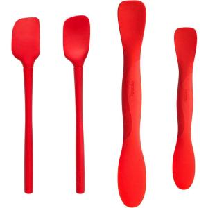 imageTovolo Kitchen Utensils Spatula Spoonula FullSize Scoop ampamp Spread Set of 4 Mini Tools Candy Apple RedCandy Apple Red