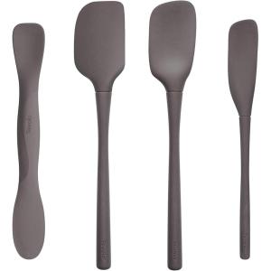 imageTovolo Kitchen Utensils Spatula Spoonula FullSize Scoop ampamp Spread Set of 4 Mini Tools Candy Apple RedCharcoal