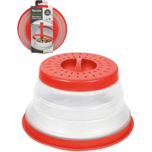 imageTovolo Microwave Splatter Cover for Food Medium Charcoal  Collapsible ampamp Vented Silicone Splatter Guard Lid  Microwave Plate ampamp Dish Cover with Handle  BPAFree Kitchen Gadget for Meal PrepCandy Apple Red