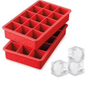 imageTovolo Perfect Cube Ice Mold Trays Sturdy Silicone Fade Resistant 125quot Cubes Assorted Set of 4Candy Apple