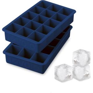 imageTovolo Perfect Cube Ice Mold Trays Sturdy Silicone Fade Resistant 125quot Cubes Assorted Set of 4Deep Indigo