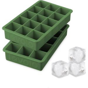imageTovolo Perfect Cube Ice Mold Trays Sturdy Silicone Fade Resistant 125quot Cubes Assorted Set of 4Pesto