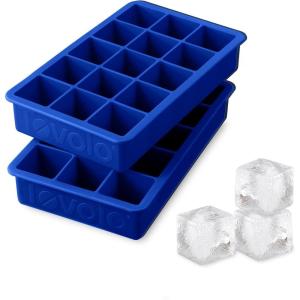 imageTovolo Perfect Cube Ice Mold Trays Sturdy Silicone Fade Resistant 125quot Cubes Assorted Set of 4Stratus Blue